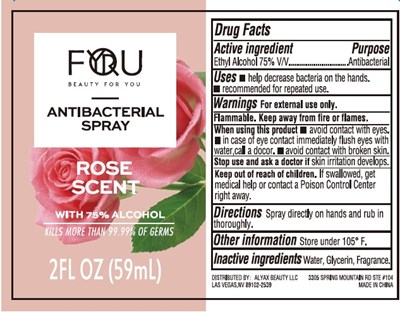 image of label - hand sanitizer rose scent 59 ml alcohol 75vv spray
